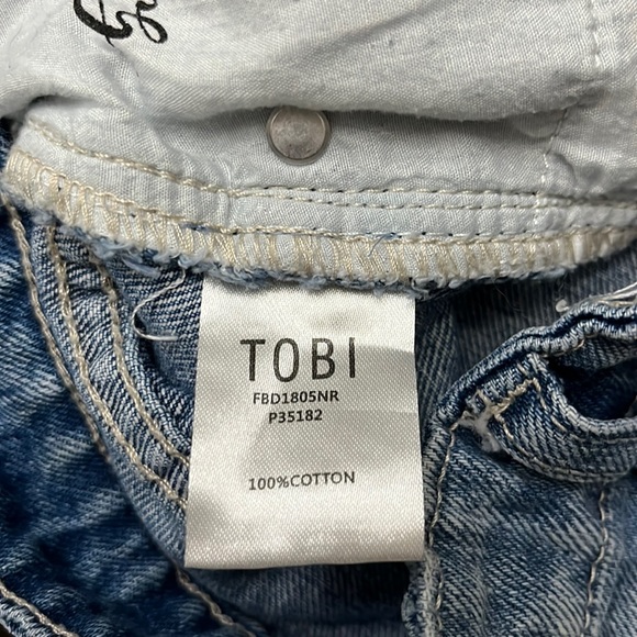 Toni denim with pearls high waisted mini skirt Size L/ 30” - Picture 15 of 17